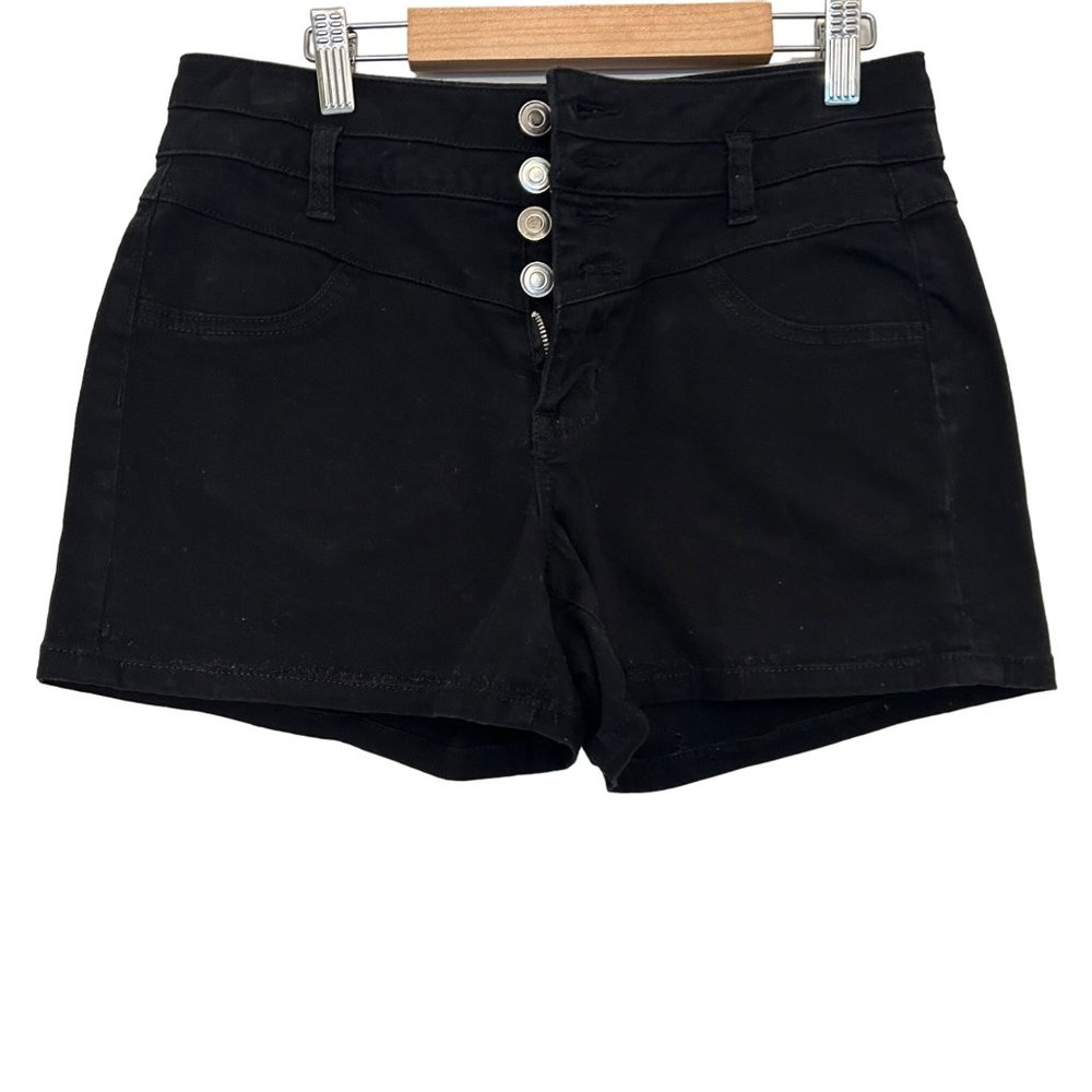 Body Central Women’s Black Shorts Size 9 Low to Mid Rise 4 Front Button